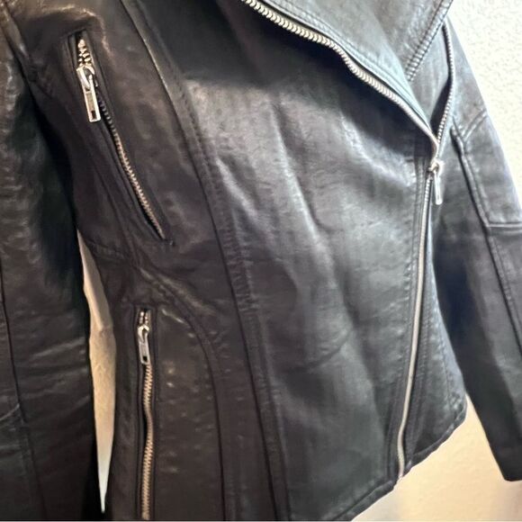 Blank NYC faux leather black Moto biker jacket size XS - Picture 8 of 16